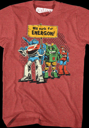 Will Work For Energon Transformers T-Shirt