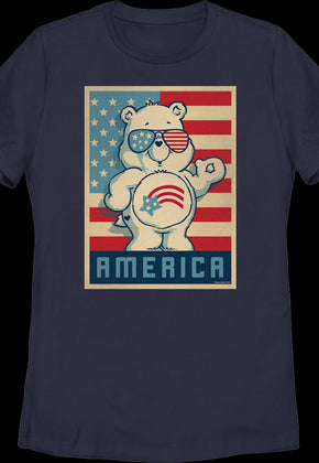 Womens America Cares Bear Patriotic Pose Care Bears Shirt