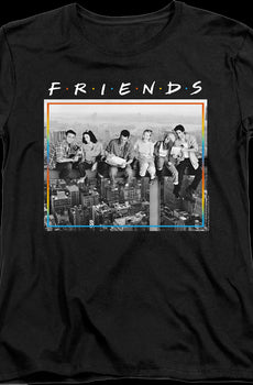Womens Black and White Friends Shirt