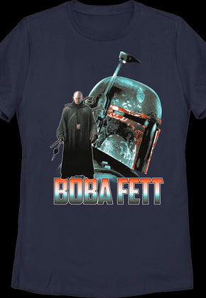 Womens Boba Fett Collage The Mandalorian Star Wars Shirt