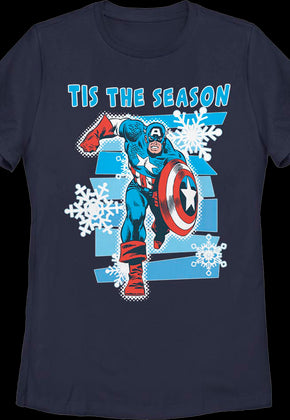 Womens Captain America Tis The Season Marvel Comics Shirt