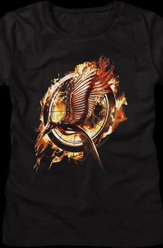 Womens Catching Fire Poster Hunger Games Shirt