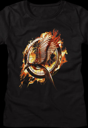 Womens Catching Fire Poster Hunger Games Shirt
