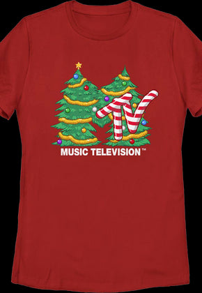 Womens Christmas Tree Logo MTV Shirt