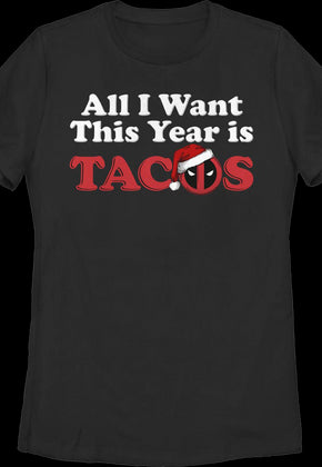Womens Deadpool Christmas Tacos Shirt