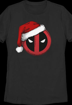 Womens Deadpool Santa Claus Hat Marvel Comics Shirt