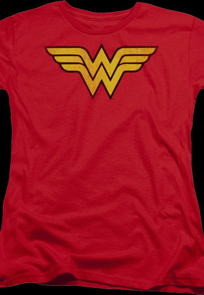 Womens Distressed Logo Wonder Woman Shirt