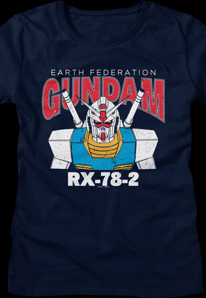 Womens Blue Earth Federation Gundam Shirt