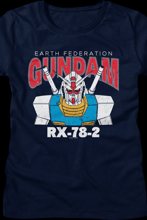 Womens Blue Earth Federation Gundam Shirtmain product image
