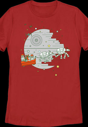 Womens Galactic Empire Christmas Sleigh Star Wars Shirt