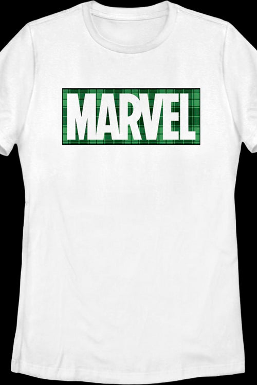 Womens Green Plaid Logo Marvel Comics Shirtmain product image