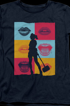 Womens Harley Quinn Lips Birds Of Prey Shirt