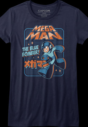 Womens Japanese Blue Bomber Mega Man Shirt