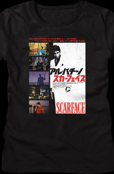Womens Japanese Collage Poster Scarface Shirt