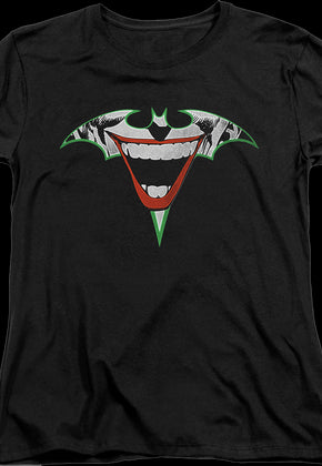 Womens Joker Bat Symbol DC Comics Shirt