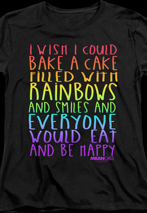Womens Mean Girls Cake Filled With Rainbows Shirt