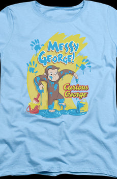Womens Messy Curious George Shirt