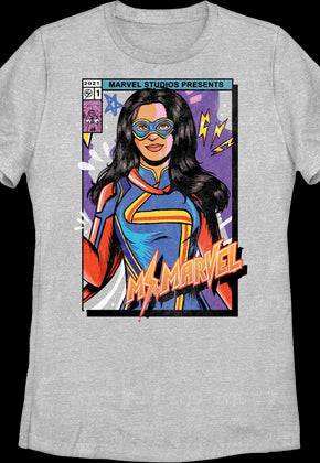 Womens Ms. Marvel Colorful Cover Marvel Comics Shirt
