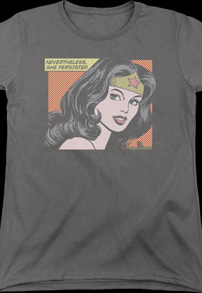 Womens Nevertheless She Persisted Wonder Woman Shirt