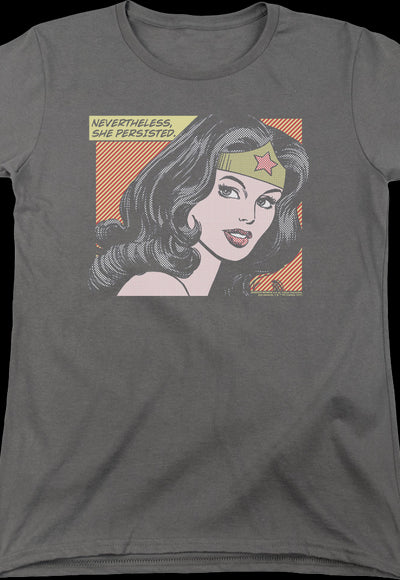 Womens Nevertheless She Persisted Wonder Woman Shirt