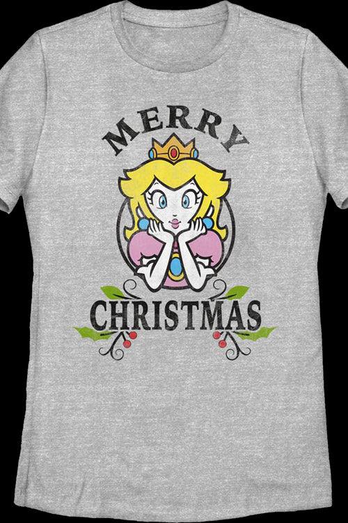 Womens Princess Peach Merry Christmas Nintendo Shirtmain product image
