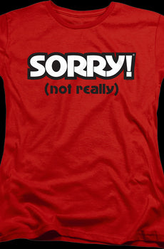 Womens Red Sorry Shirt
