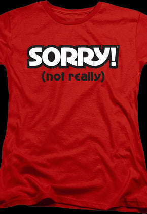 Womens Red Sorry Shirt