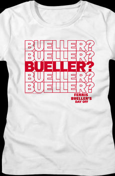Womens Repeating Name Ferris Bueller's Day Off Shirt