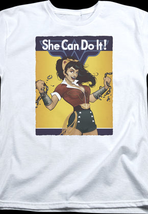 Womens She Can Do It Wonder Woman Shirt