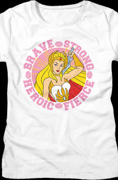 Womens She-Ra Brave Strong Heroic Fierce Masters of the Universe Shirt