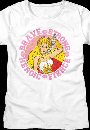 Womens She-Ra Brave Strong Heroic Fierce Masters of the Universe Shirt