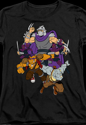 Womens Shredder And Foot Clan Teenage Mutant Ninja Turtles Shirt