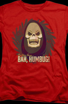 Womens Skeletor Says Bah Humbug Masters of the Universe Shirt