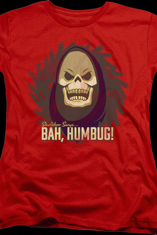 Womens Skeletor Says Bah Humbug Masters of the Universe Shirtmain product image