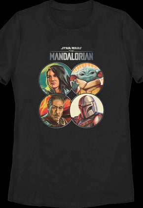 Womens The Mandalorian Coin Collage Star Wars Shirt