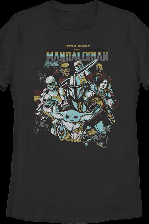 Womens The Mandalorian Collage Star Wars Shirtmain product image