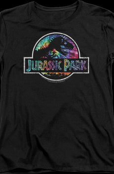 Womens Tie Dye Logo Jurassic Park Shirt