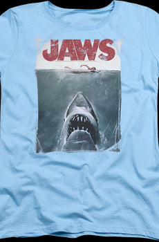 Womens Vintage Movie Poster Jaws Shirt