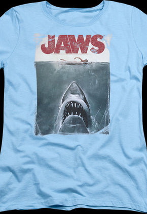 Womens Vintage Movie Poster Jaws Shirt