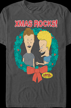 Xmas Rocks Wreath Beavis And Butt-Head T-Shirt