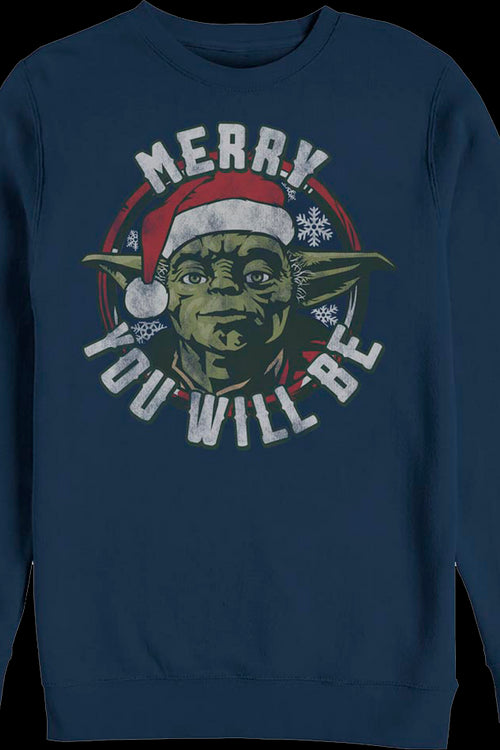 Yoda Merry You Will Be Star Wars Christmas Sweatshirtmain product image