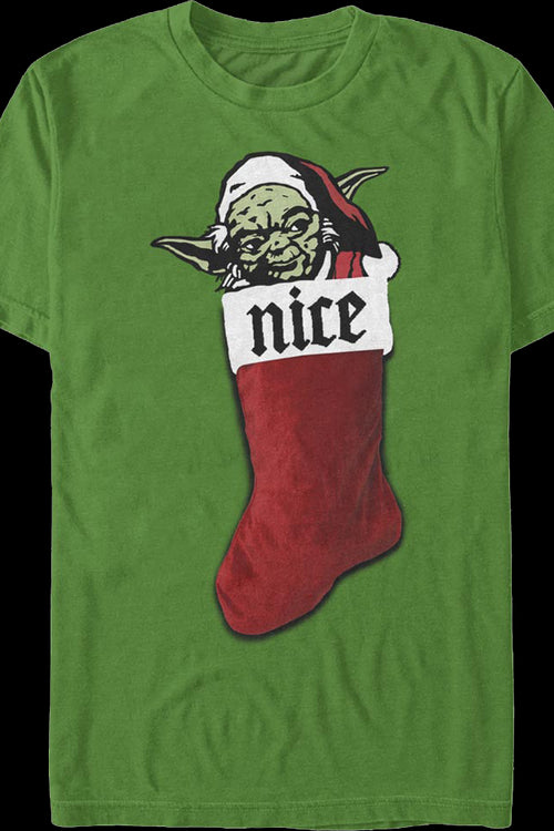 Yoda Nice Christmas Stocking Star Wars T-Shirtmain product image