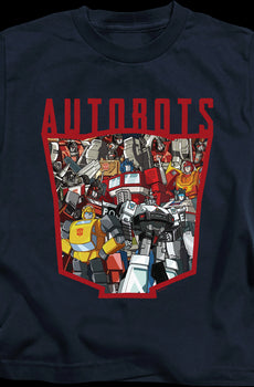Youth Autobots Logo Collage Transformers Shirt
