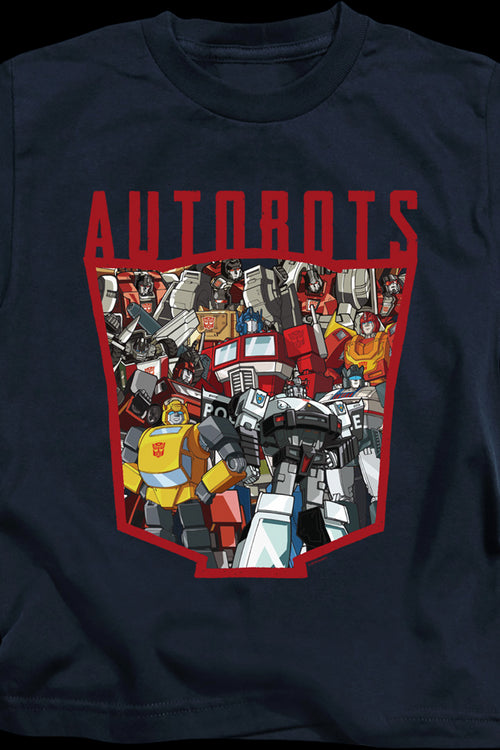 Youth Autobots Logo Collage Transformers Shirtmain product image