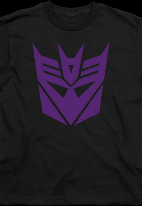 Youth Black Decepticon Logo Transformers Shirt