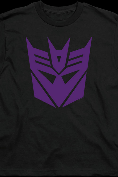 Youth Black Decepticon Logo Transformers Shirtmain product image