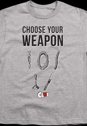 Youth Choose Your Weapon Clue Shirt
