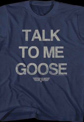 Youth Distressed Talk To Me Goose Top Gun Shirt