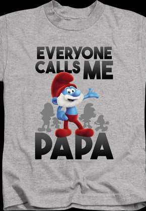 Youth Everyone Calls Me Papa Smurfs Shirt