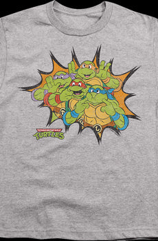 Youth Funny Faces Teenage Mutant Ninja Turtles Shirt